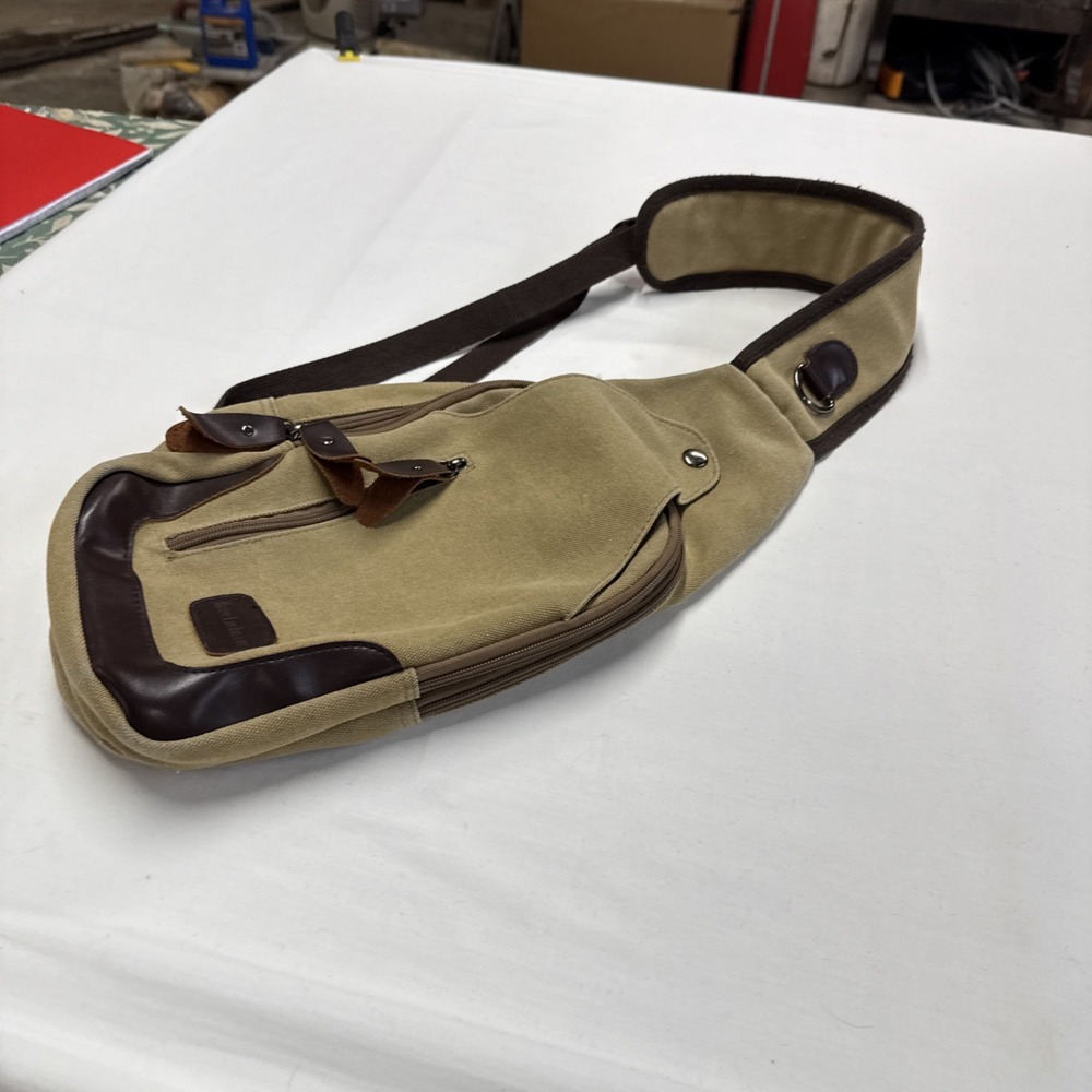 Maze Exclusive Tan Canvas Crossbody Handbag Small - Picture 6 of 6